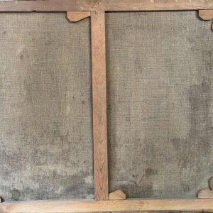 Georges BOUILLON 'hâteau sous la neige en Ardenne' peinture huile sur toile, ca 1930