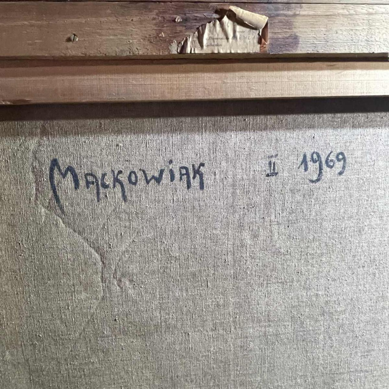 MACKOWIAK ERWIN 'Confidences féminines' tableau Pop'Art / Hyperréaliste belge, peintre huile sur toile, 1969