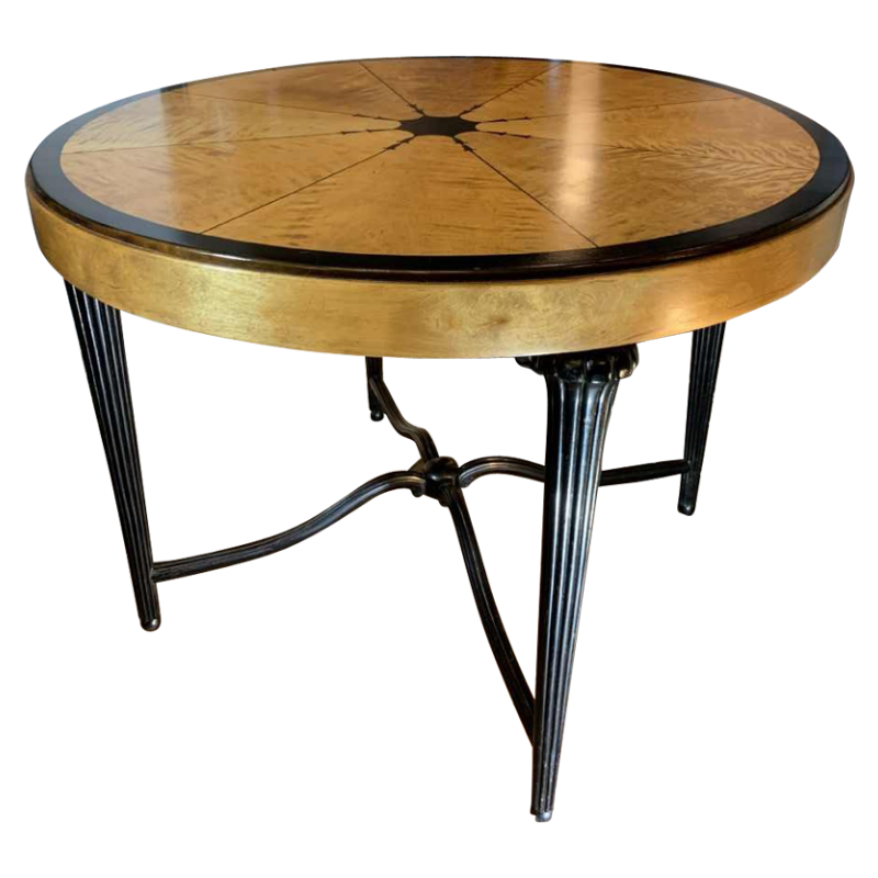 SUE ET MARE (attribué) Table d'appoint Art Déco Marquetée Sycomore Ebène, 1920s