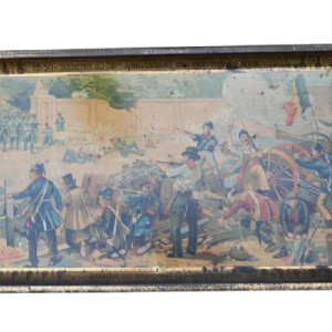 Plateau publicitaire en tôle « Chocolat Michiels » 1905, 75 ans d'indépendance