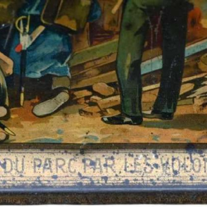 Tin tray with Michiels chocolate advertising 1905, 75 years of independence