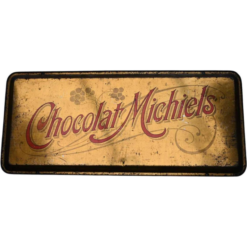 Tinnen bakje met “Michiels chocolade“ reclame 1905, 75 jaar onafhankelijkheid