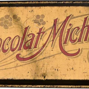 Tin tray with Michiels chocolate advertising 1905, 75 years of independence