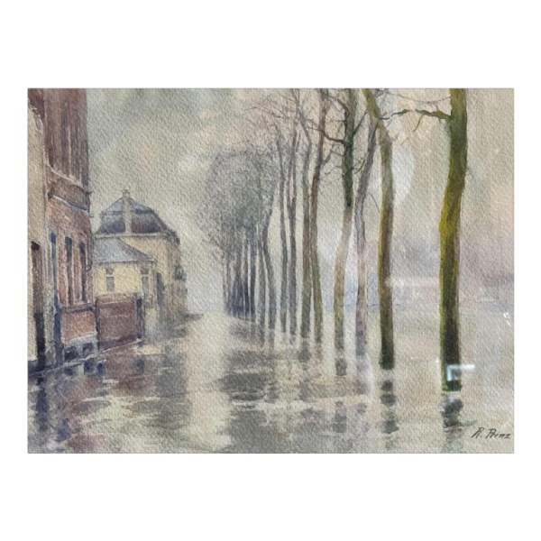 Renée PRINZ « Boulevard de la Meuse à Jambes Namur pendant les inondations 1920