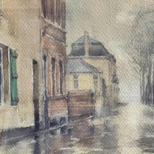 Renée PRINZ « Boulevard de la Meuse à Jambes Namur pendant les inondations 1920