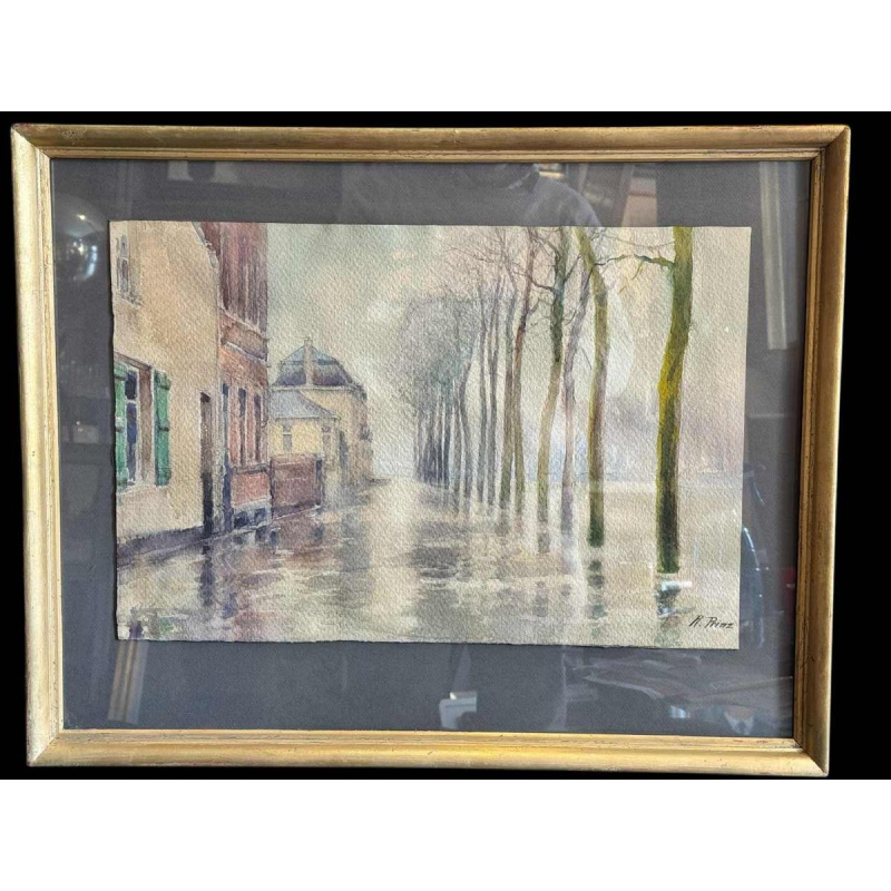 Renée PRINZ « Boulevard de la Meuse à Jambes Namur pendant les inondations 1920