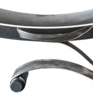 Lino Sabattini, modernistisch sculpturaal tafelstuk van verzilverd metaal, Italië, jaren 70