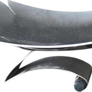 Lino Sabattini, centre de table moderniste sculptural en métal argenté, Italie 1970s