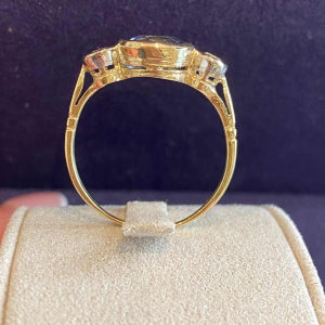 Bague ancienne or saphir & diamants, ca 1900