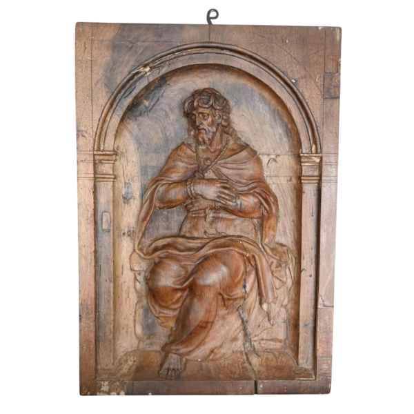 Christus op de koude steen, gesneden houten paneel, 17e eeuw