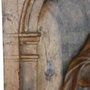 Christ on the cold stone, carved wood panel, 17th century