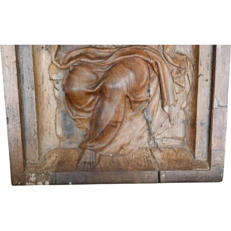 Christus op de koude steen, gesneden houten paneel, 17e eeuw