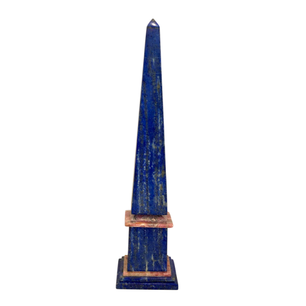 Sculpture 'Obélisque' en lapis lazuli & rhodochrosite, ca 1970