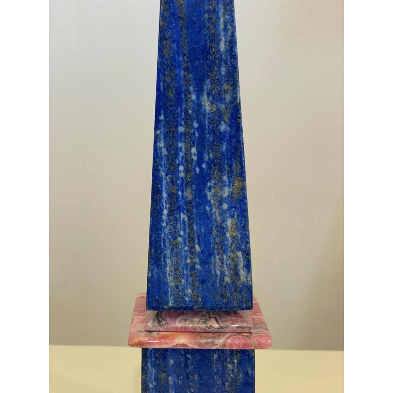 Sculpture “Obelisk” lapis lazuli & rhodochrosite, ca 1970