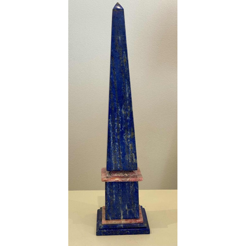 Sculpture “Obelisk” lapis lazuli & rhodochrosite, ca 1970