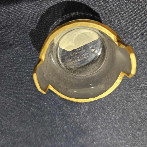 DAUM, klein gesatineerd glazen zoutvaatje met landschapsdecoratie, ca 1890