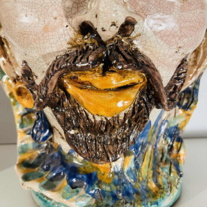 Caltagirone Sicilia “Tête de Maure“ jardinières vases en céramique (argile), Italie milieu XXe s