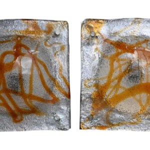 Toni Zuccheri voor Mazzega in Murano, paar vintage glazen wandlampen, 1970