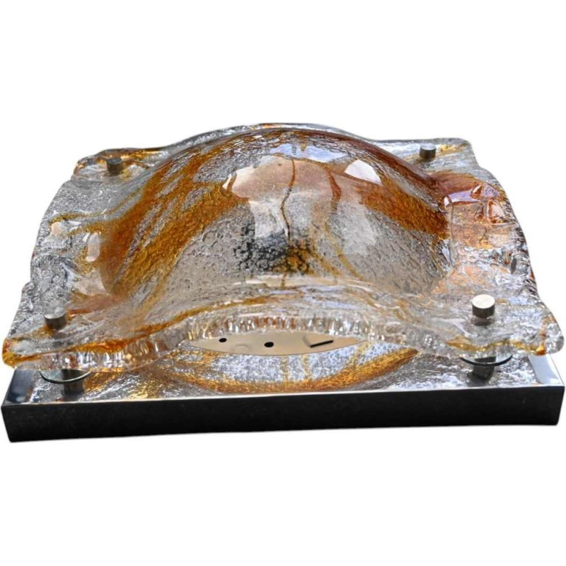 Toni Zuccheri voor Mazzega in Murano, paar vintage glazen wandlampen, 1970