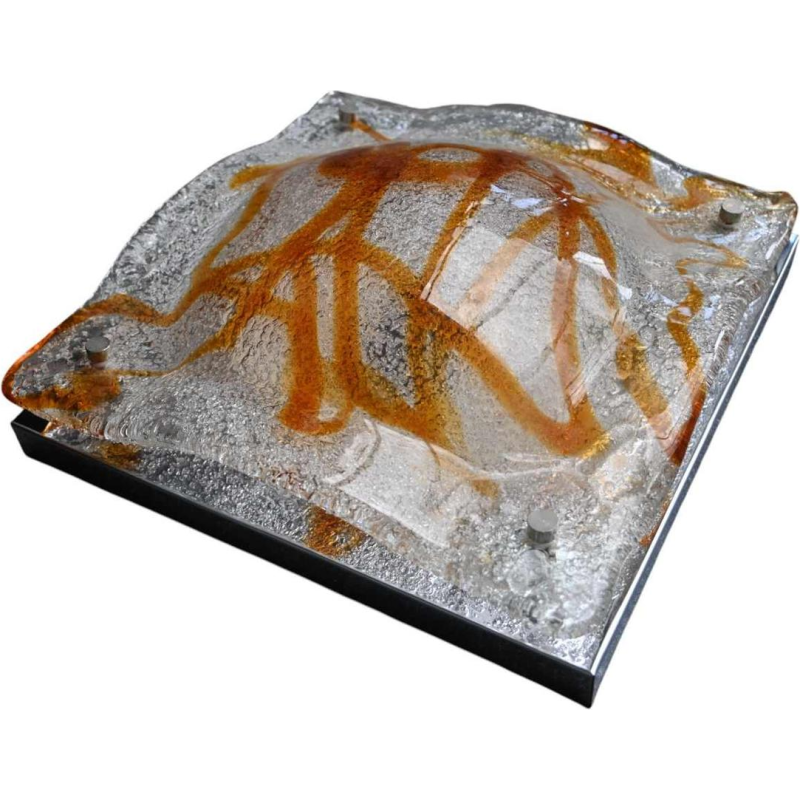 Toni Zuccheri voor Mazzega in Murano, paar vintage glazen wandlampen, 1970