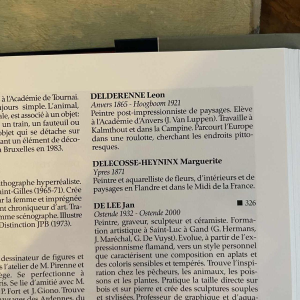 DELDERENNE LEON, Tableau Huile " Paysage lac montagnes enneige´es ", ca 1910