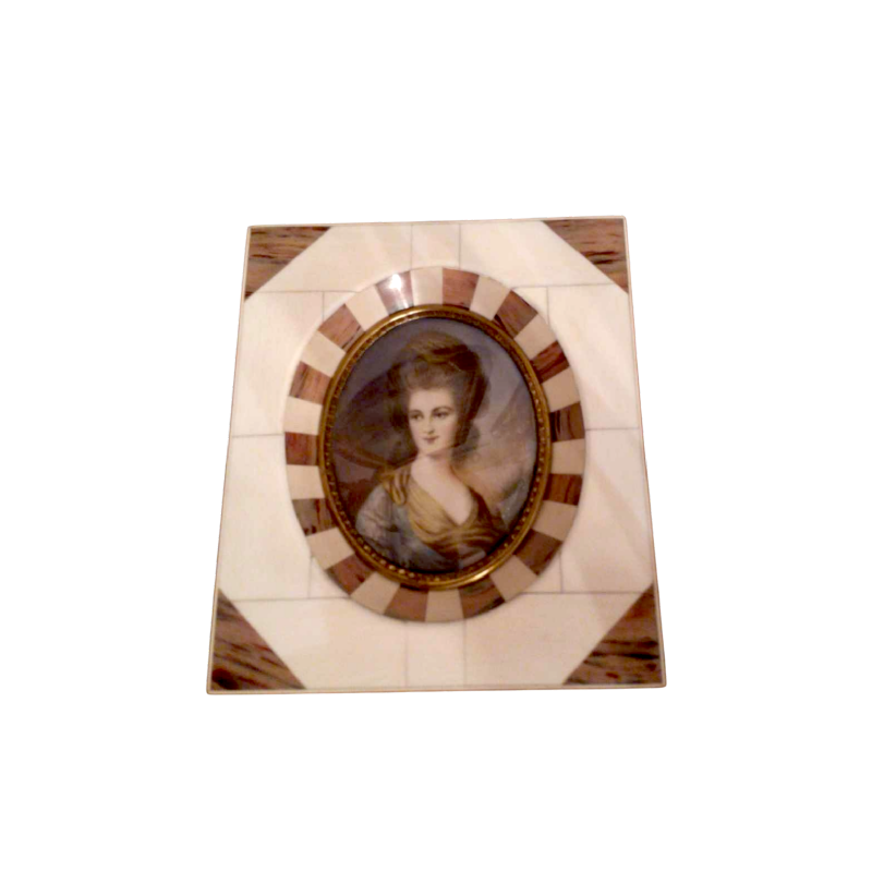 Gainsborough, peinture miniature sur ivoire représentant Madame Beaufoy, Angleterre XVIIIe s