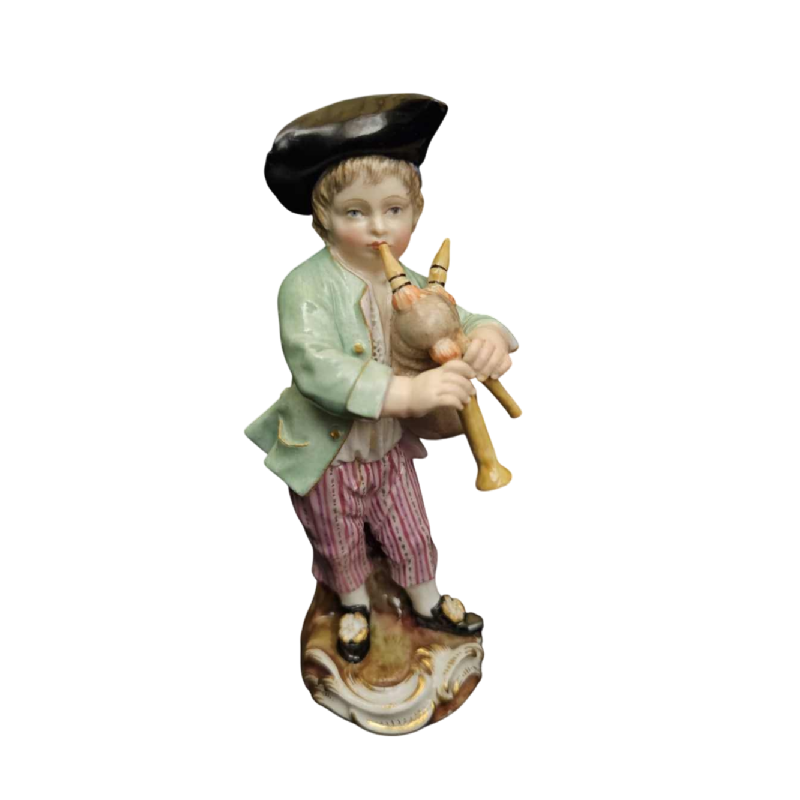 Porcelaine de Meissen 'Enfant à la cornemuse' Allemagne fin XIXe s