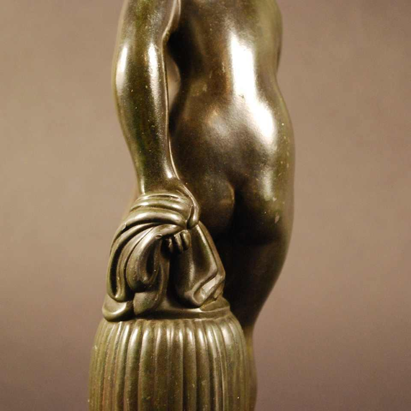 Just Andersen "Femme nue" Sculpture danoise en disko métal patiné bronze 1925s