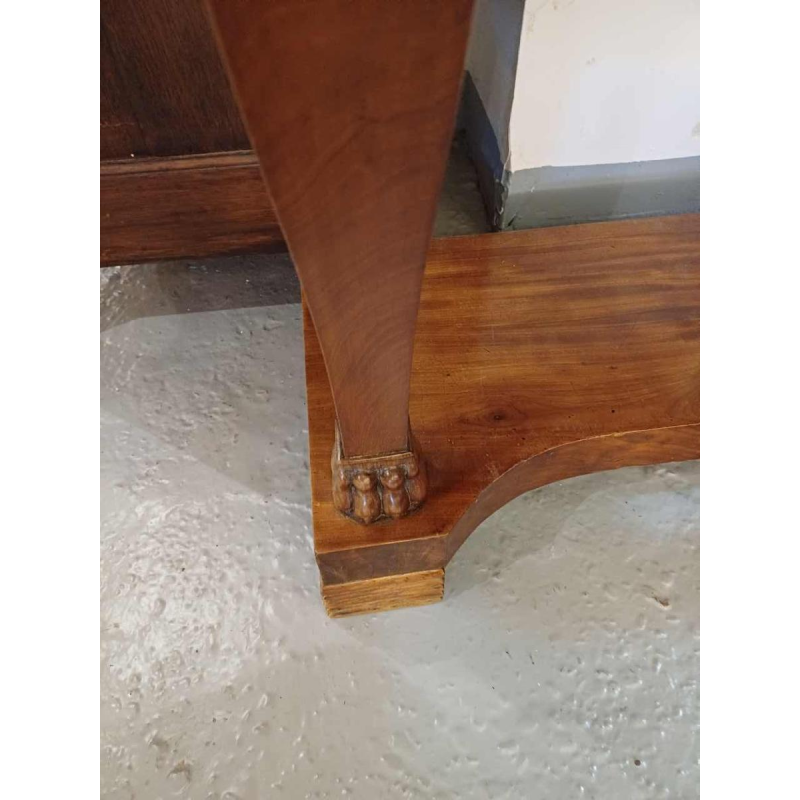 Console de style Charles X, acajou pieds griffes et marbre noir, fin XIXe s