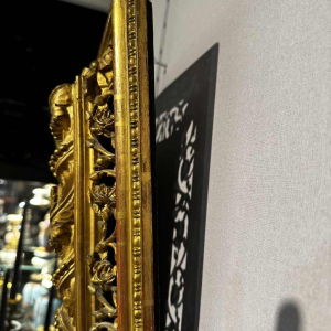 Georges Croegaert 'Élègante à la Rose' tableau huile sur panneau, XIXe s