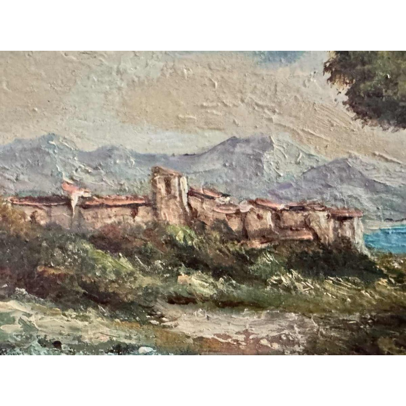 Willy PANNIER «Détente au bord de l’eau» peinture, huile sur panneau