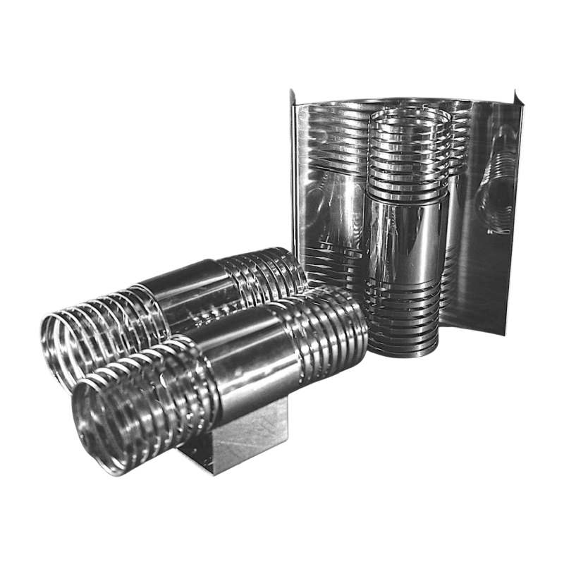 Pair of ' Spiral / Spring ' wall light sconces, chromed steel, Space Age ca 1970