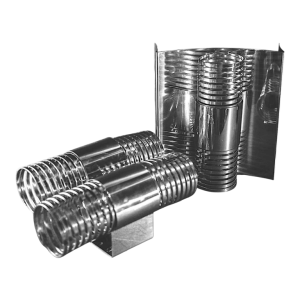 Pair of ' Spiral / Spring ' wall light sconces, chromed steel, Space Age ca 1970