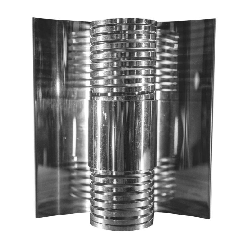 Paire d'appliques murales ' Spirale / Ressort ' en acier chrome´, Space Age ca 1970