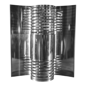 Paire d'appliques murales ' Spirale / Ressort ' en acier chrome´, Space Age ca 1970