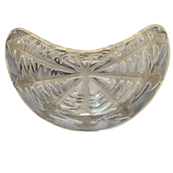 René Lalique pissenlit 6 saladeborden wit geperst satijnglas, model gemaakt in 1924