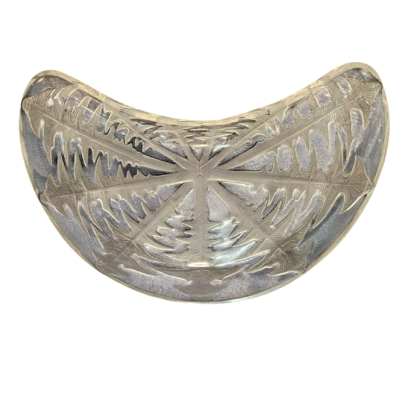René Lalique pissenlit 6 saladeborden wit geperst satijnglas, model gemaakt in 1924