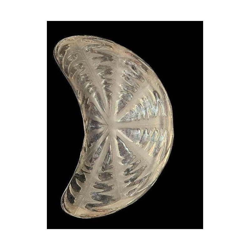 René Lalique pissenlit 6 salad plates white pressed satin glass, model created in 1924