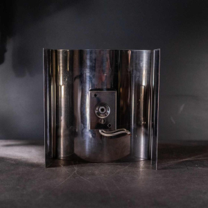 Paire d'appliques murales ' Spirale / Ressort ' en acier chrome´, Space Age ca 1970