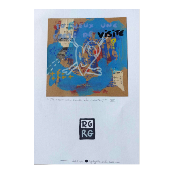 René and Ruben Gratia, Mixed media on paper, 21st c