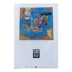 René and Ruben Gratia, Mixed media on paper, 21st c