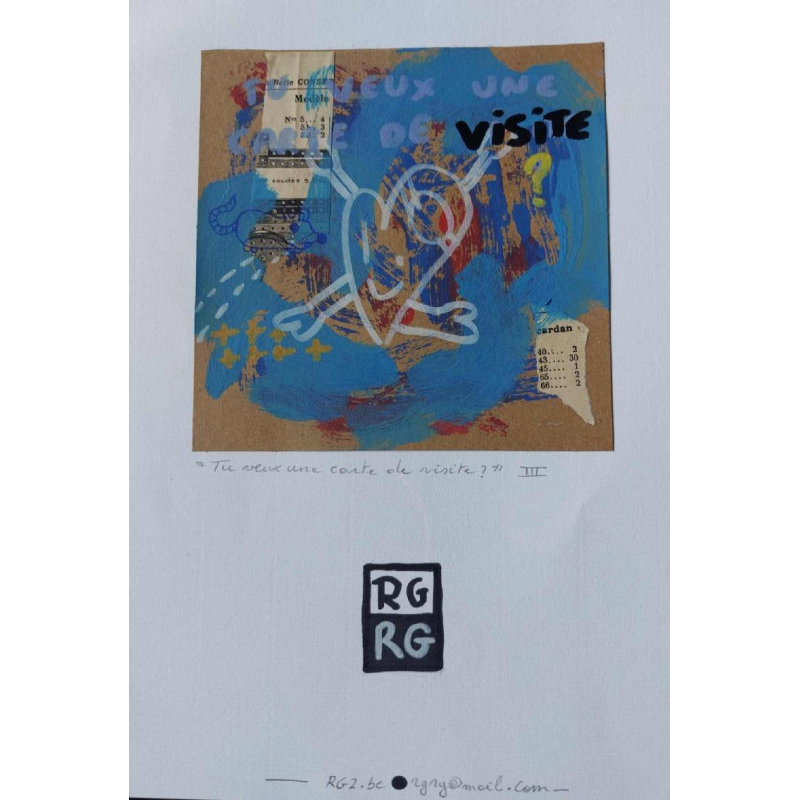 René and Ruben Gratia, Mixed media on paper, 21st c