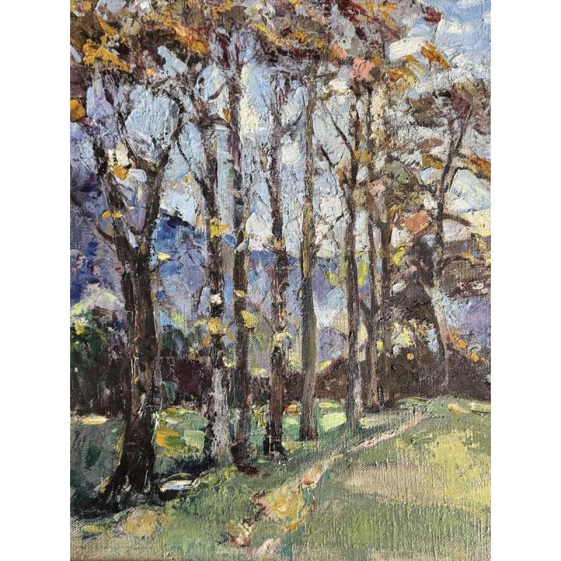 Berthe Otten-Rosier 'Landschap, Ourthevallei ?' schilderij olieverf op doek