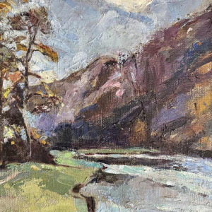 Berthe Otten-Rosier 'Paysage, vallée de l’Ourthe ?' peinture huile sur toile
