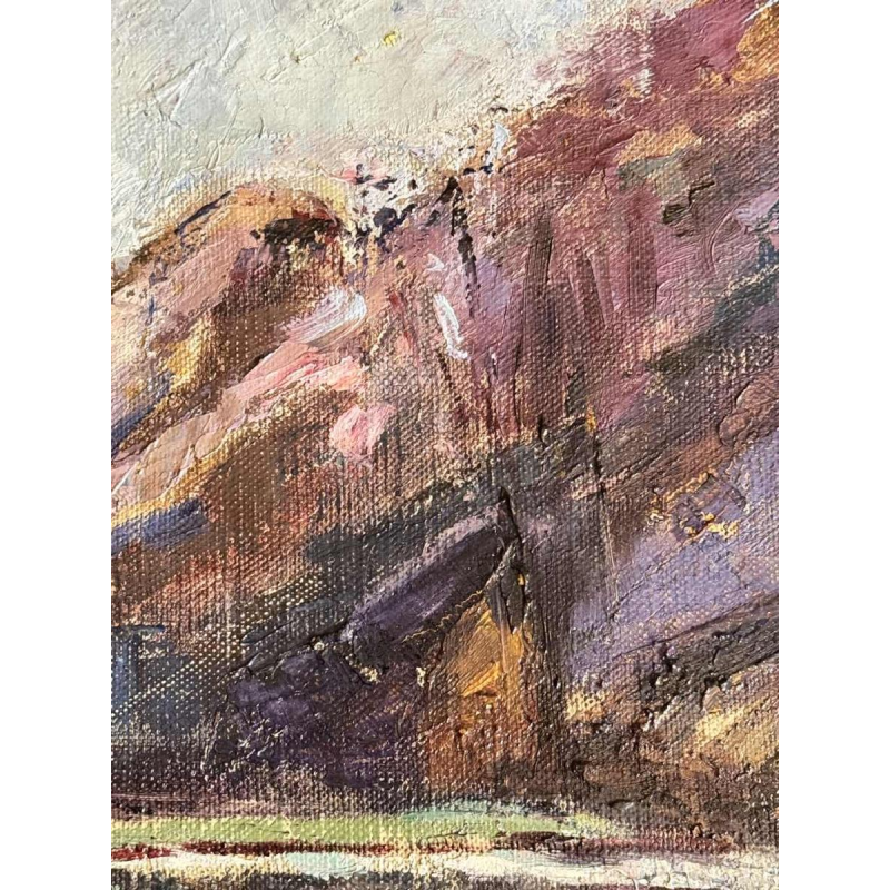 Berthe Otten-Rosier 'Landschap, Ourthevallei ?' schilderij olieverf op doek