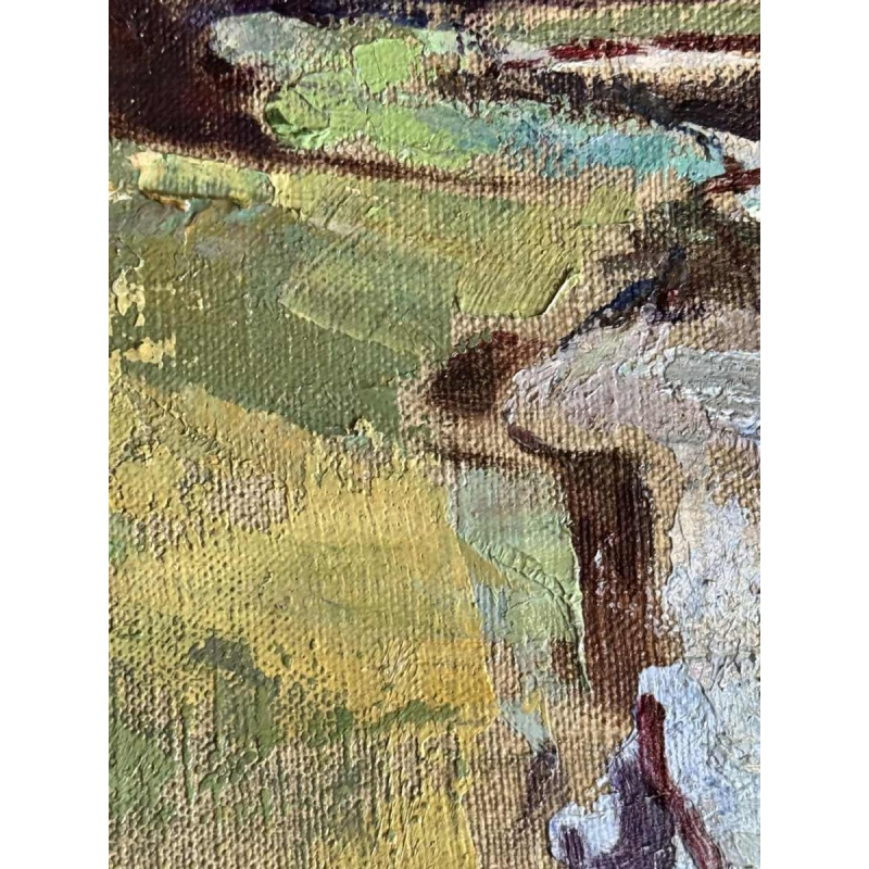 Berthe Otten-Rosier 'Paysage, vallée de l’Ourthe ?' peinture huile sur toile