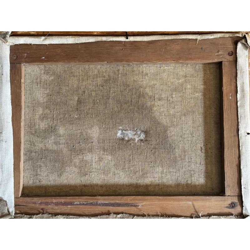 Berthe Otten-Rosier 'Landschap, Ourthevallei ?' schilderij olieverf op doek