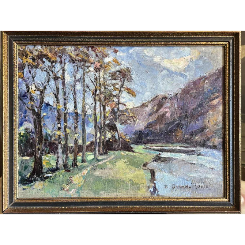 Berthe Otten-Rosier 'Paysage, vallée de l’Ourthe ?' peinture huile sur toile