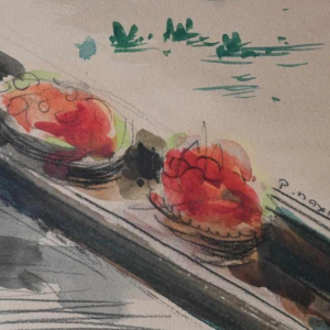 Paul Daxhelet, aquarelle africaniste, milieu du XXe siècle