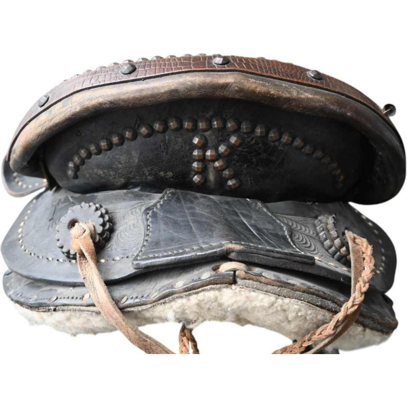 Vintage western horse saddle, richly decorated, mid 20th century
